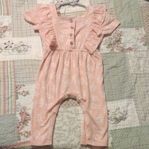 Jessica Simpson Light Pink Ruffled Kids Jumpsuit